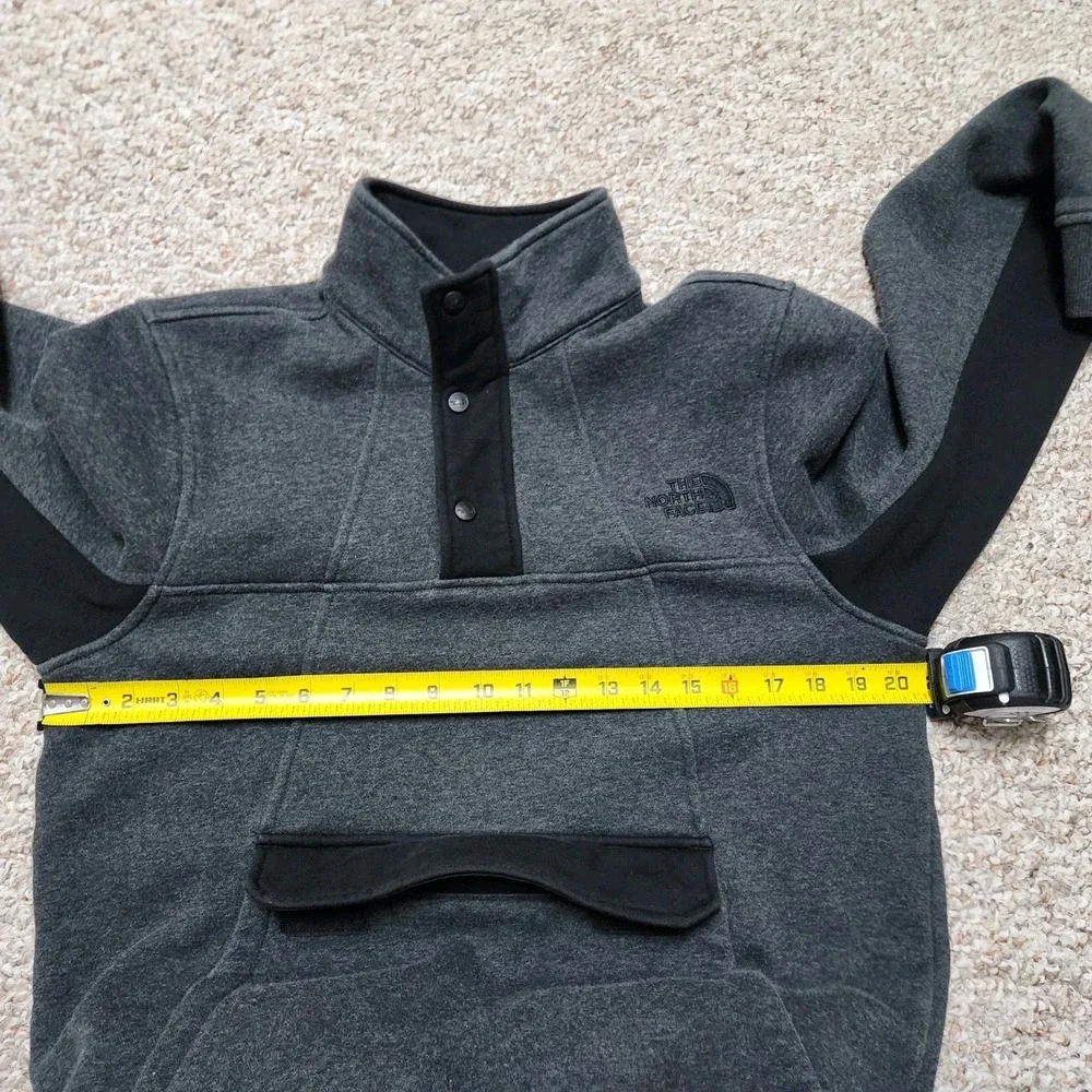 The North Face Men's Alphabet City Fleece Pullover M Charcoal Colorblock 3 Snaps